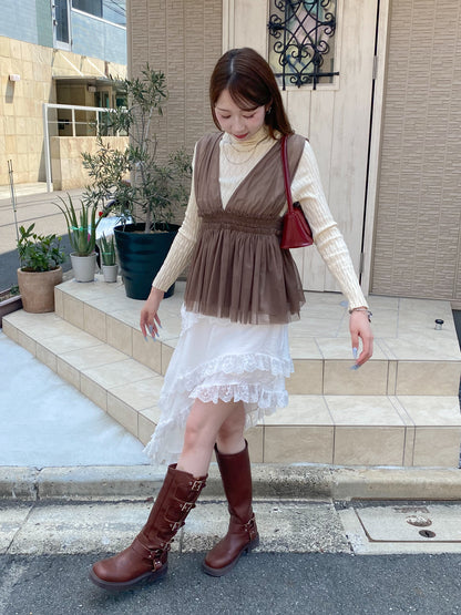 【Official限定価格】チュールペプラムビスチェ