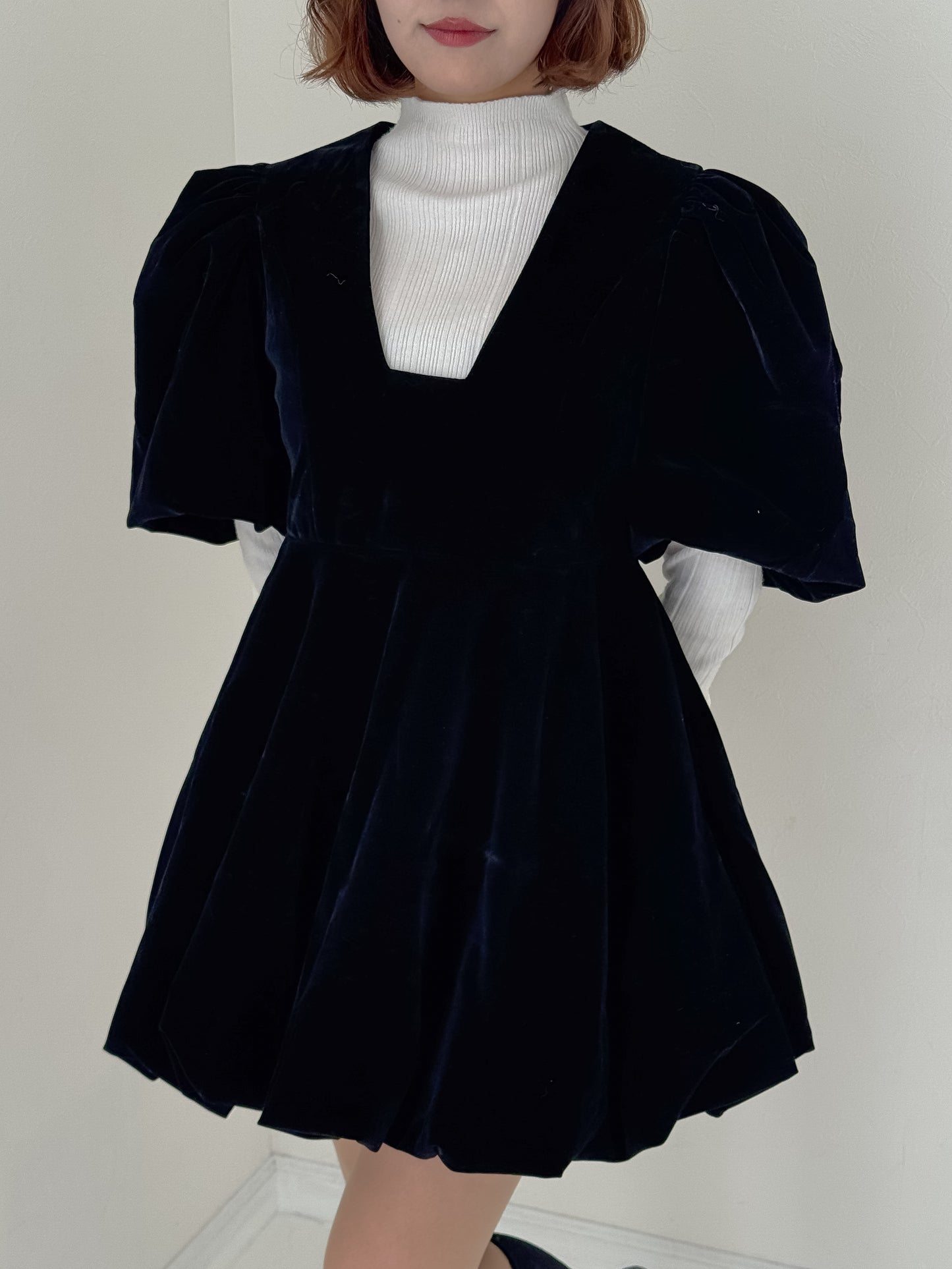 【Official限定】バルーンベロアワンピース