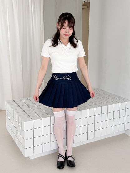 ラインストーンロゴプリーツスカート