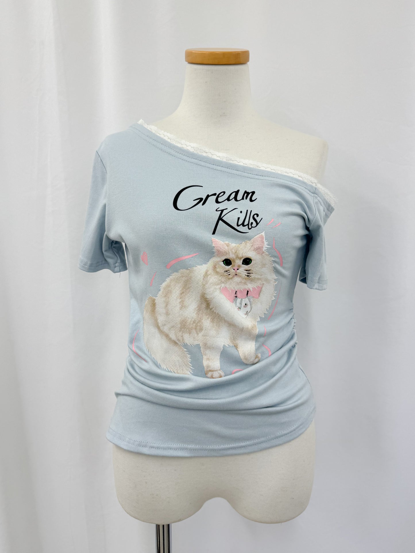 キャットプリントTシャツ