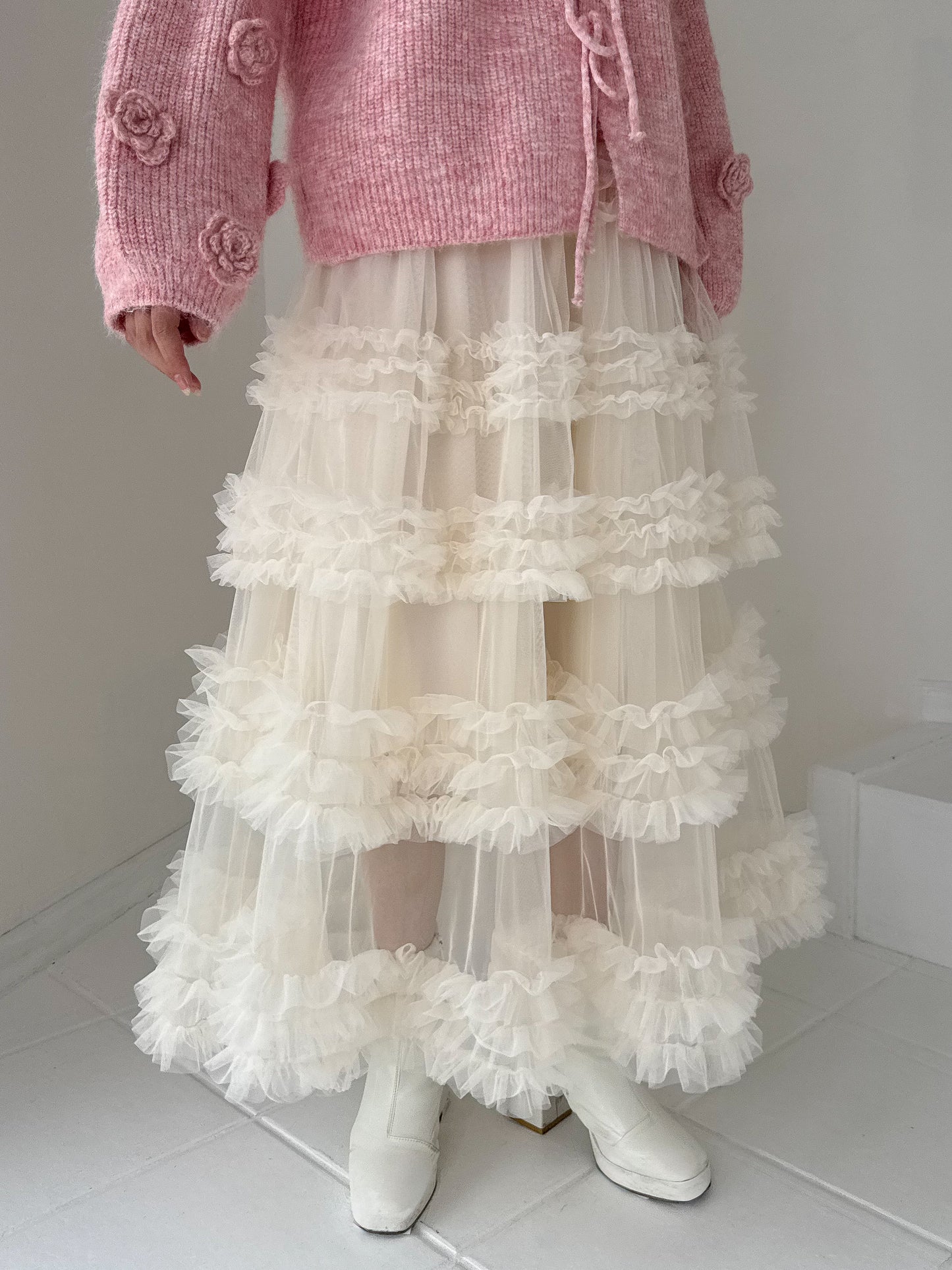 【Official限定価格】ボリュームチュールロングスカート