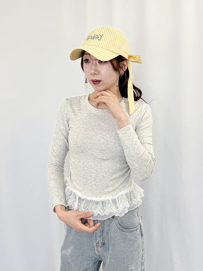 【Official限定価格】レースフリル付きロンT