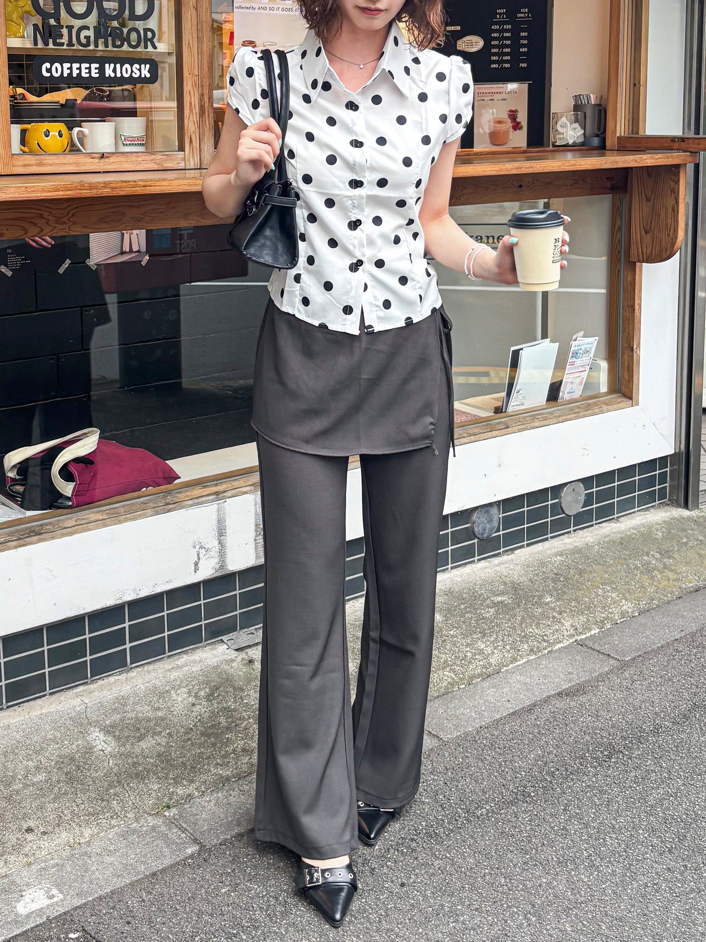 レイヤースカート付きパンツ