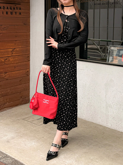 【Official限定価格】小花柄ロングキャミワンピース×カーディガンセット