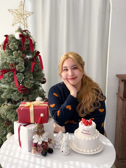 ジップ付きハートニット