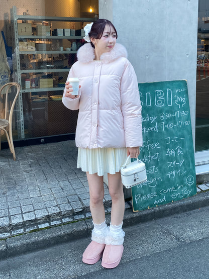 【Official限定価格】ファー付きショートパフブルゾン