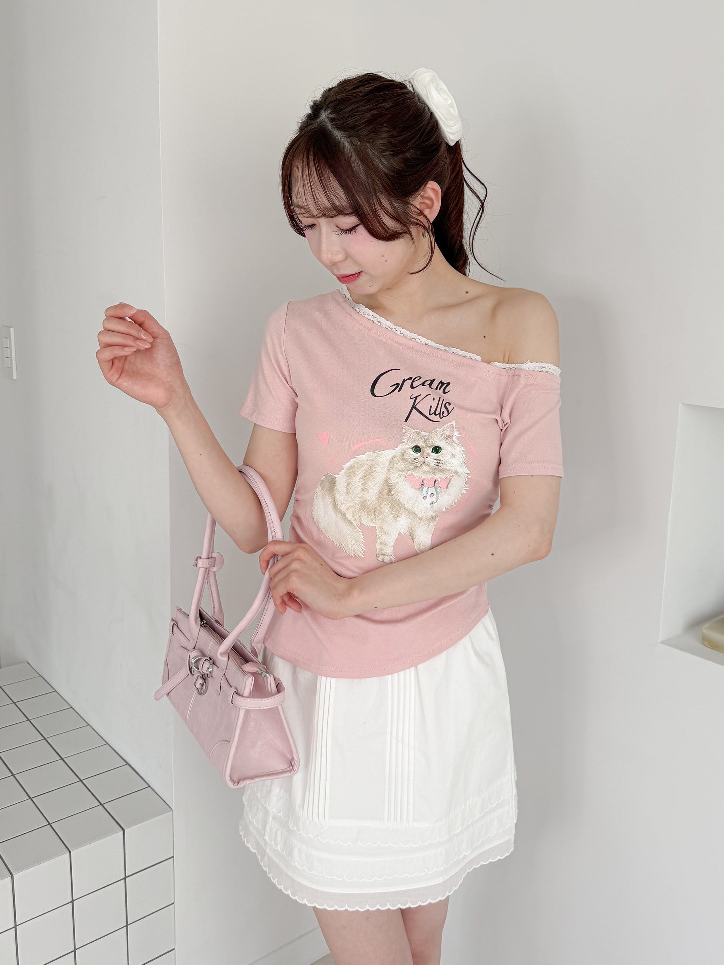 キャットプリントTシャツ