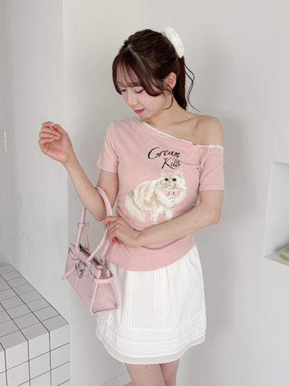 キャットプリントTシャツ