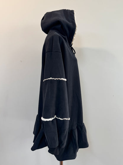 【Official限定価格】裏起毛フリルスエットパーカーワンピ