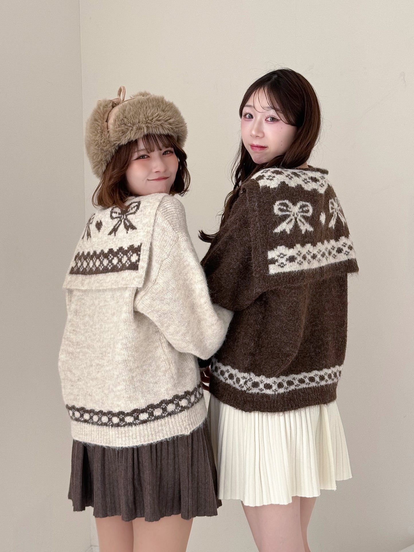 【Official限定価格】リボンショール付きニット