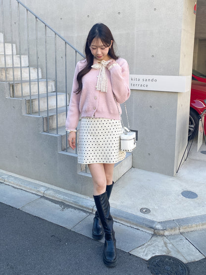 【Official限定価格】ドットニット台形スカート