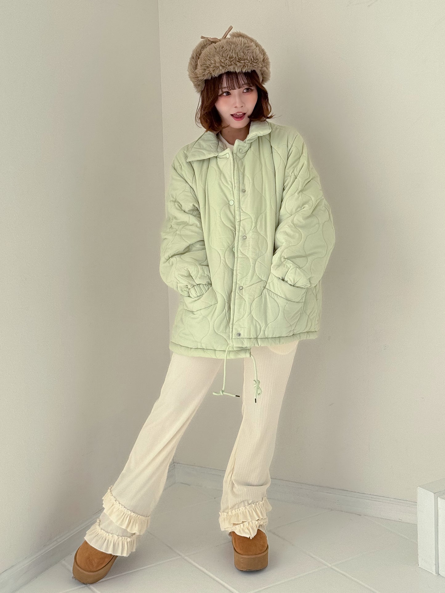 裏地ボア中綿ジャケット