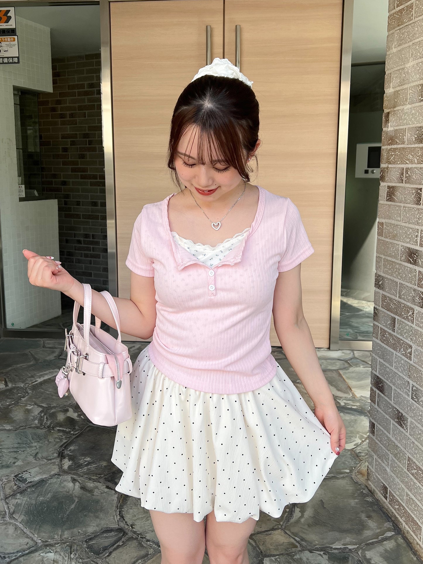 小花柄レイヤーTシャツ