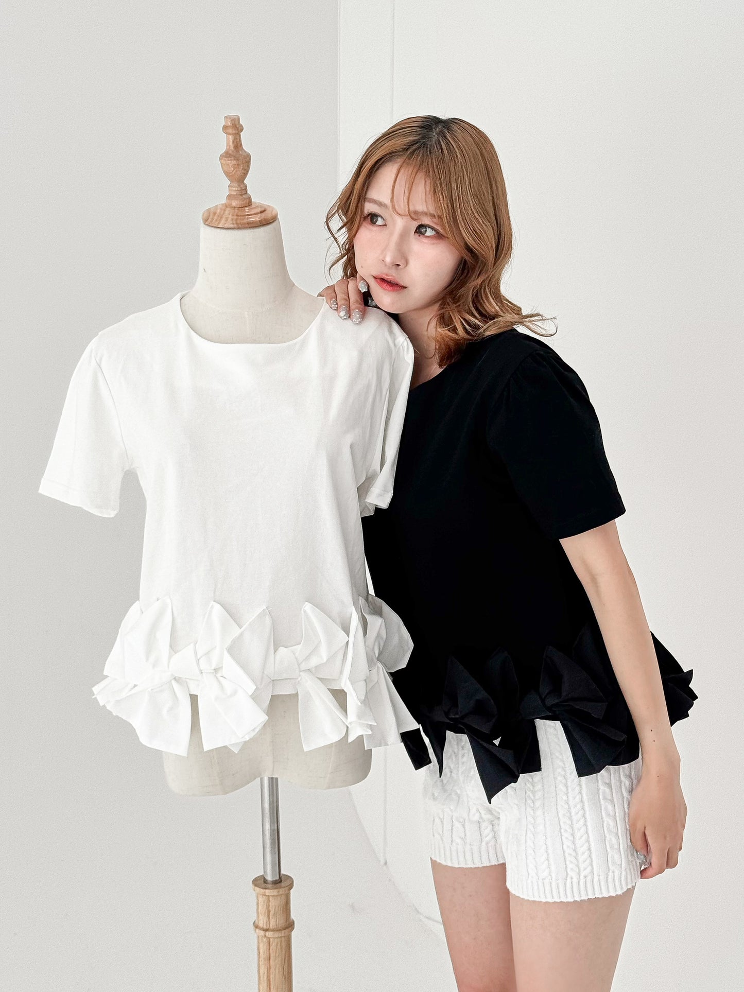 ウエストリボンTシャツ