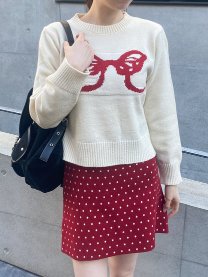 【Official限定価格】ドットニット台形スカート