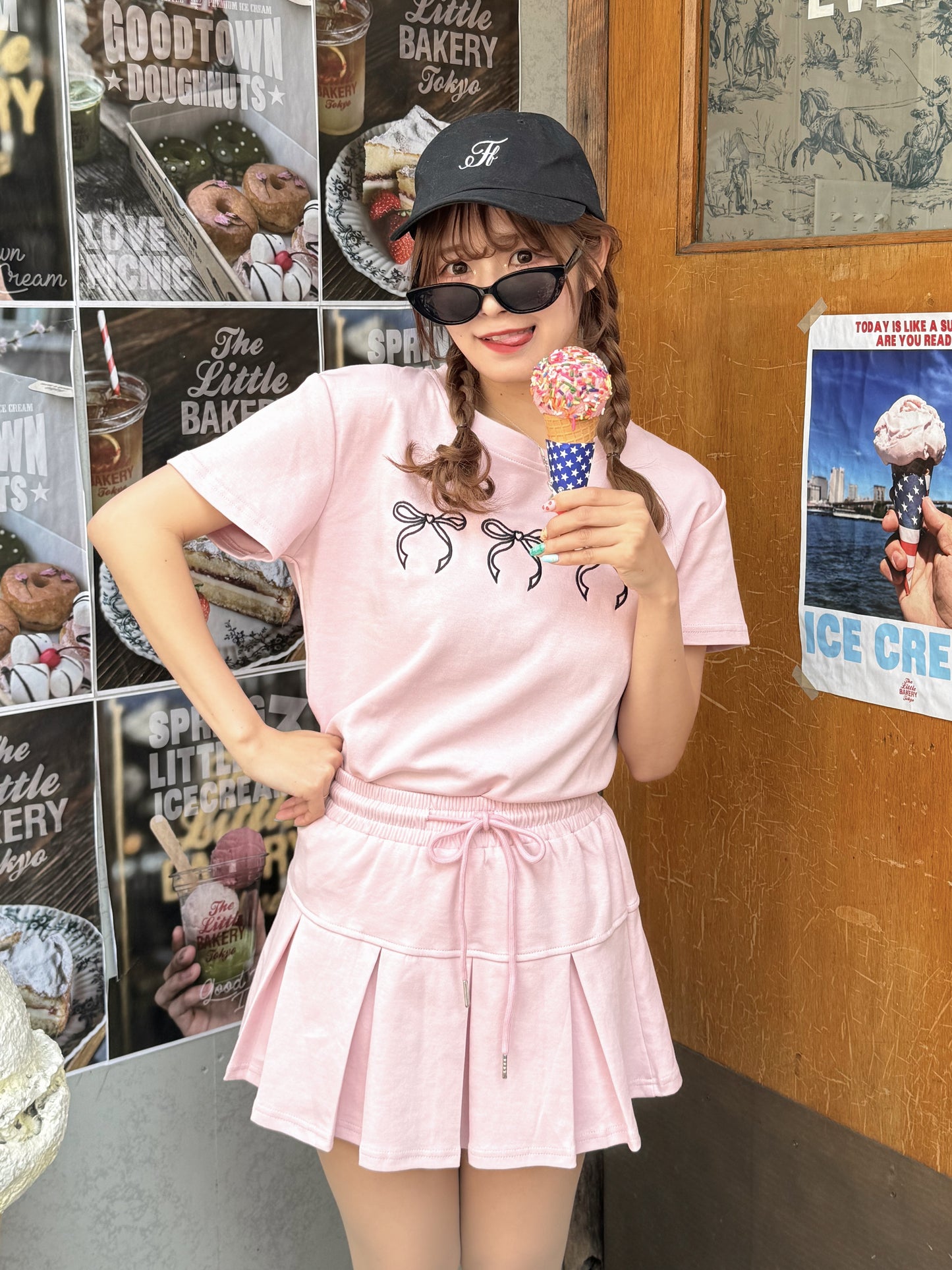 リボン刺繡スエットセットアップ