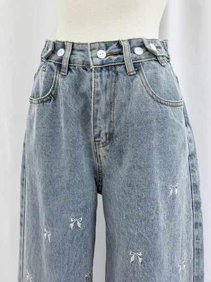 【Official限定価格】リボン刺繡デニムパンツ