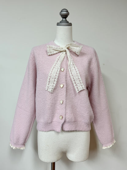 【Official限定価格】ボウタイハートボタンシャギーニット