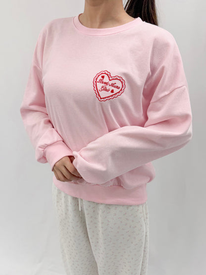 ハート刺繍スエットシャツ