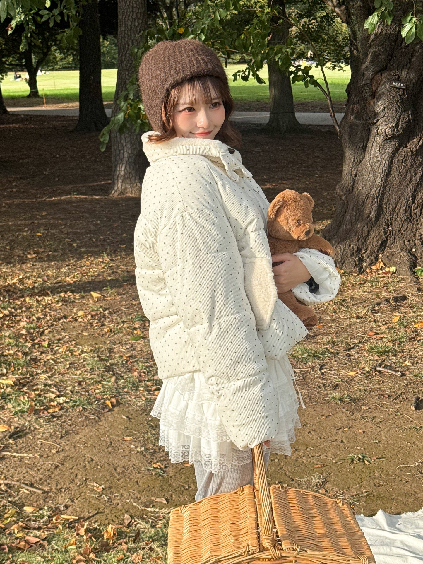 コーデュロイドットパフブルゾン