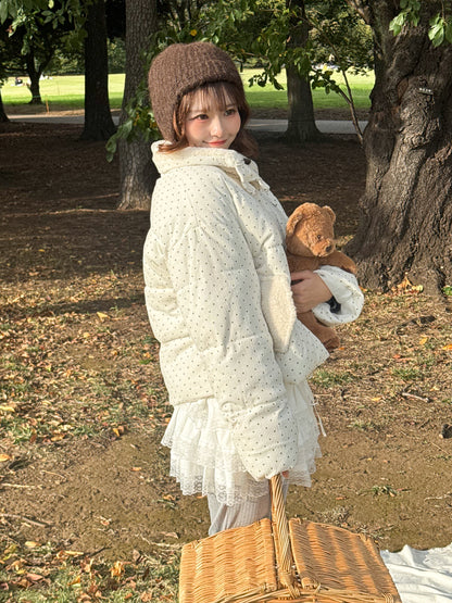 コーデュロイドットパフブルゾン