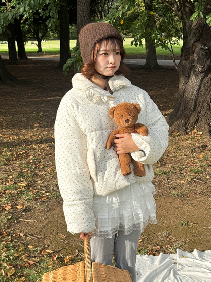 コーデュロイドットパフブルゾン