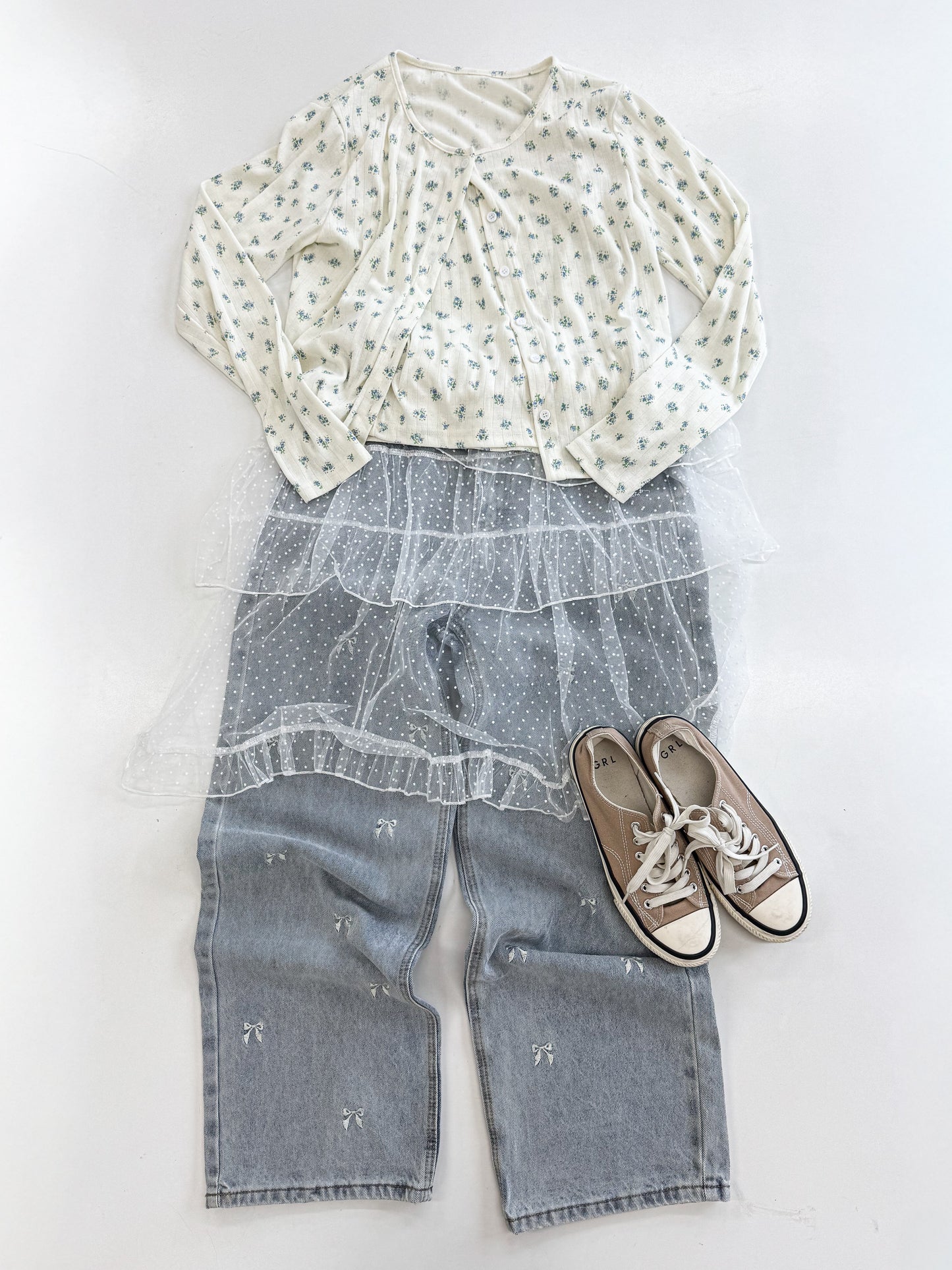 【Official限定価格】リボン刺繡デニムパンツ