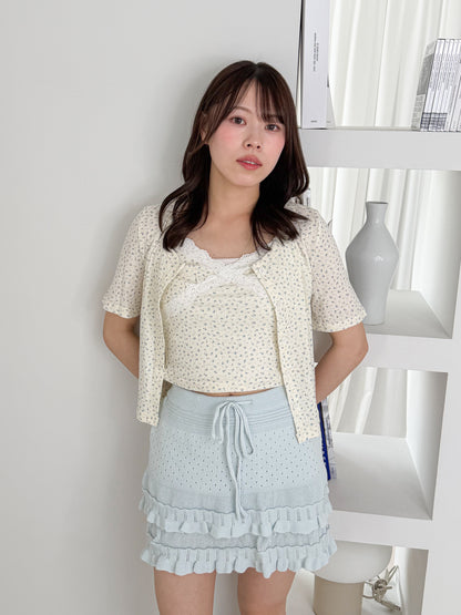 小花柄キャミ×カーディガンSET