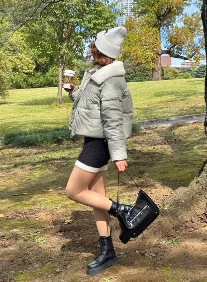 ボア襟付きパフブルゾン