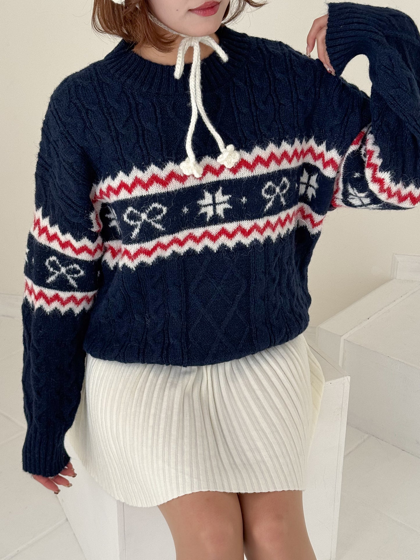 【Official限定価格】モチーフ柄ジャガードニット