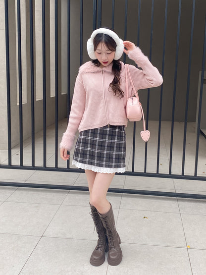 【Official限定価格】ジップ付きシャギードッキングニット