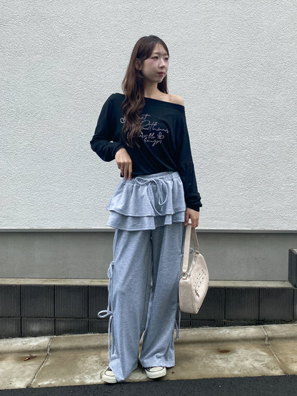 【Official限定価格】スカートレイヤー風スエットパンツ