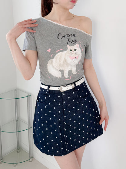 キャットプリントTシャツ