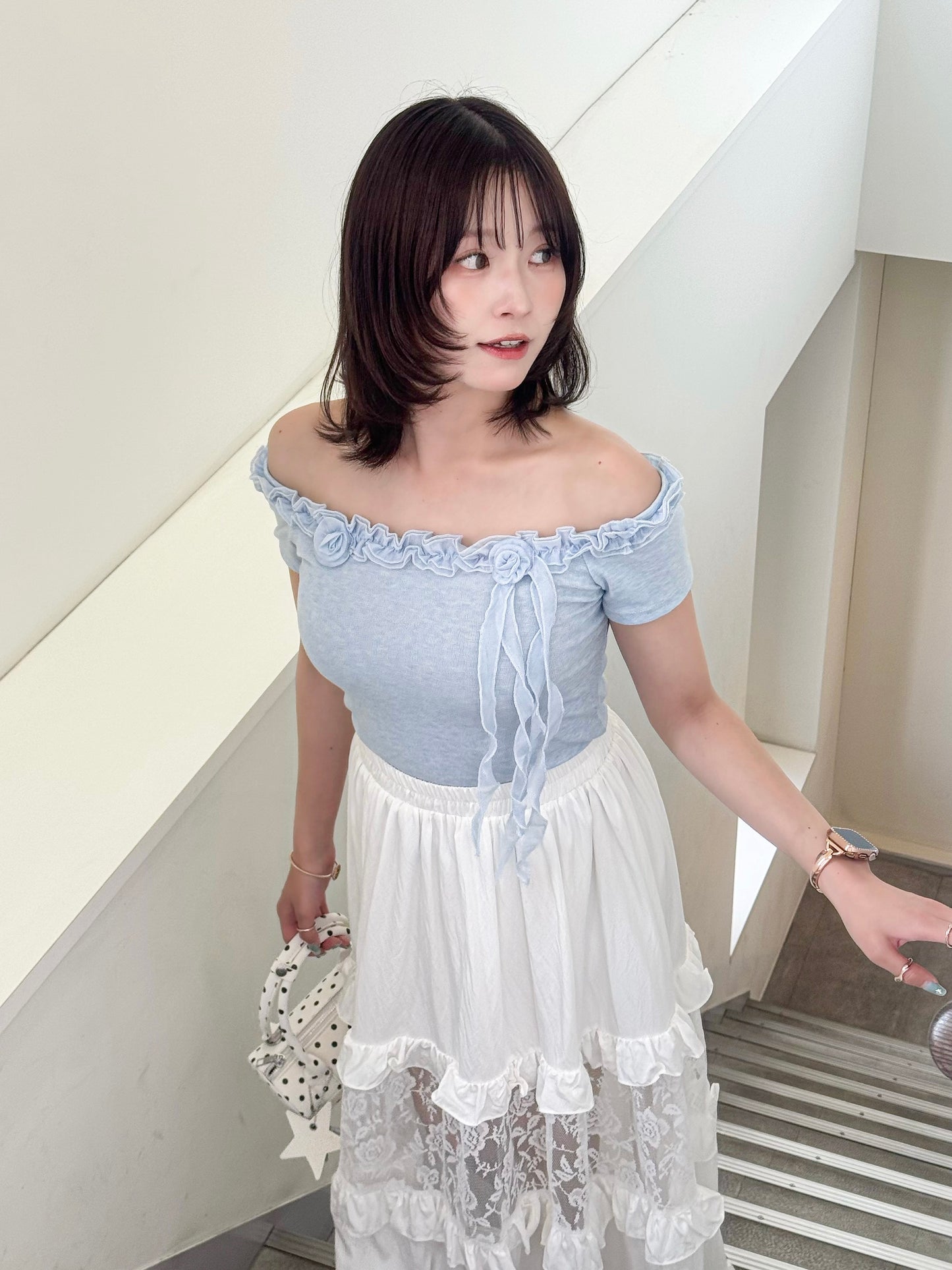 ローズフリルTシャツ