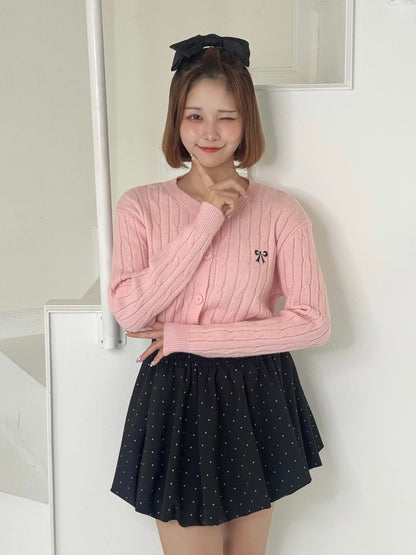 【Official限定価格】リボン刺繍ニットカーディガン