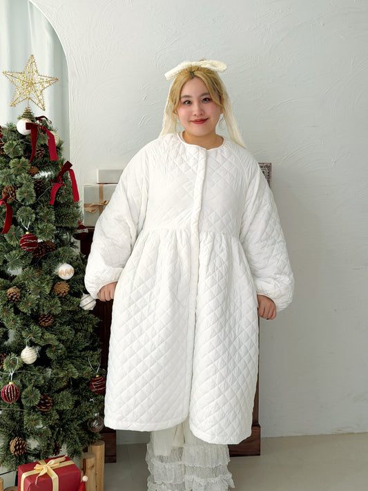 キルティングロングコート