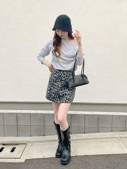 【Official限定価格】ヒョウ柄台形スカート