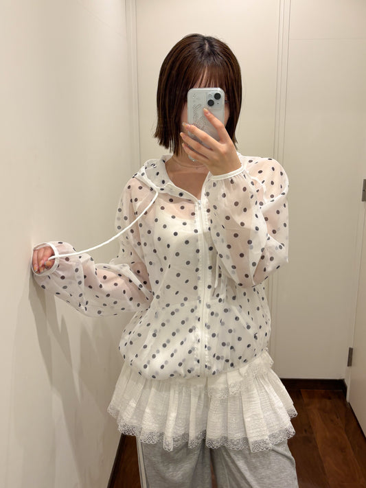 【Official限定価格】ポルカドットオーガンジーブルゾン