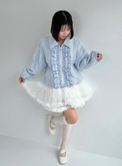 【Official限定価格】ギンガムチェックフリルブルゾン