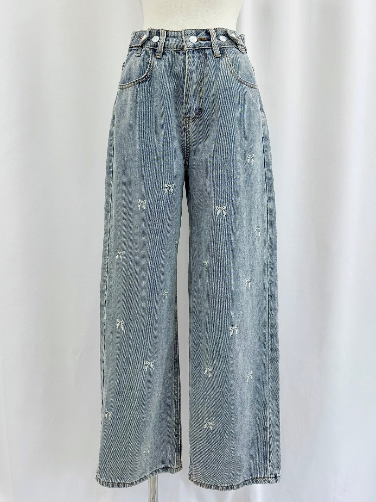 【Official限定価格】リボン刺繡デニムパンツ