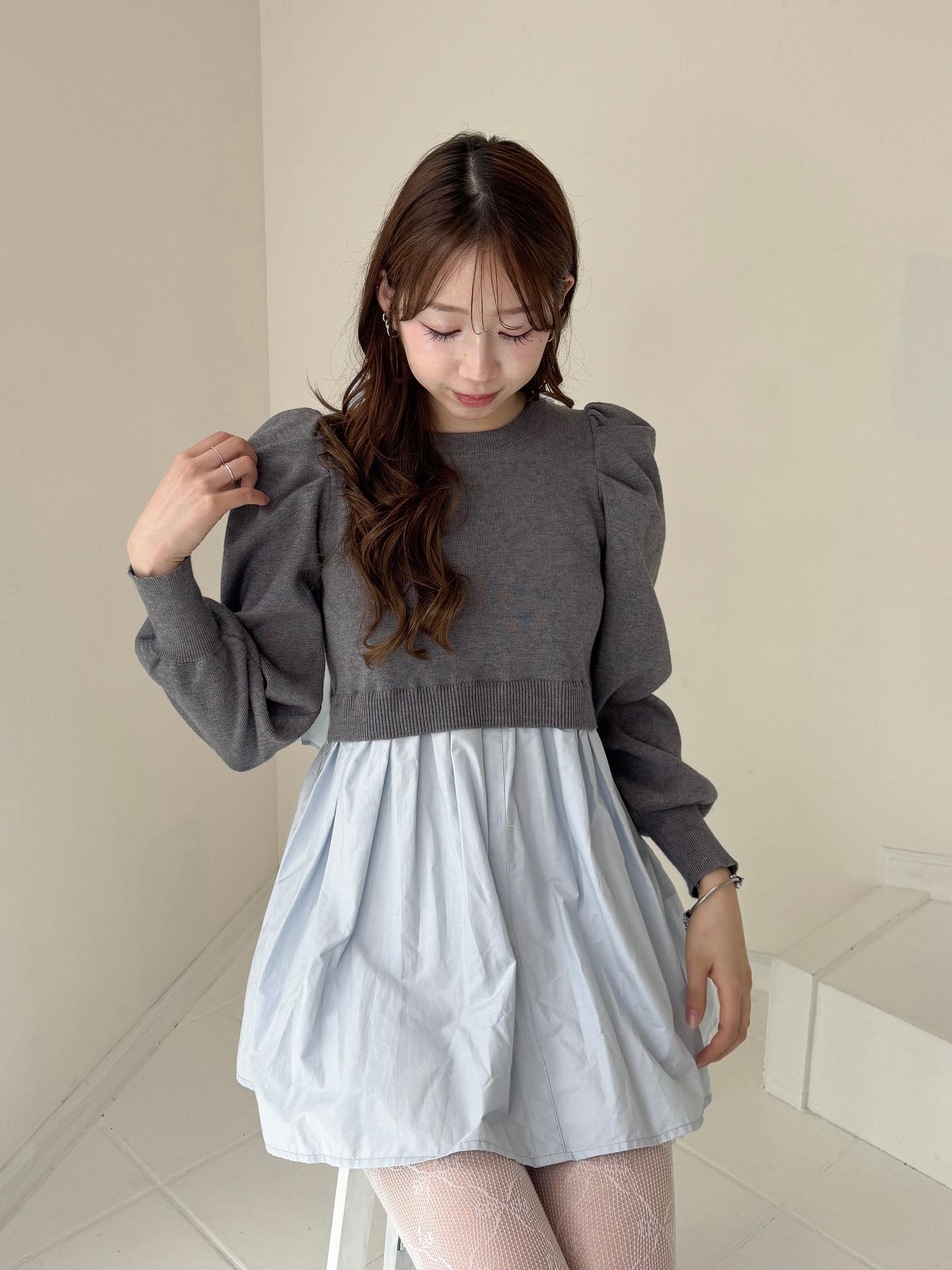 【Official限定価格】バックリボンパフスリーブチュニック