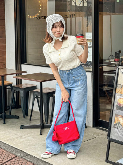 【Official限定価格】フリルリブニットポロ