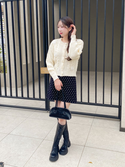 【Official限定価格】フラワーケーブルニット