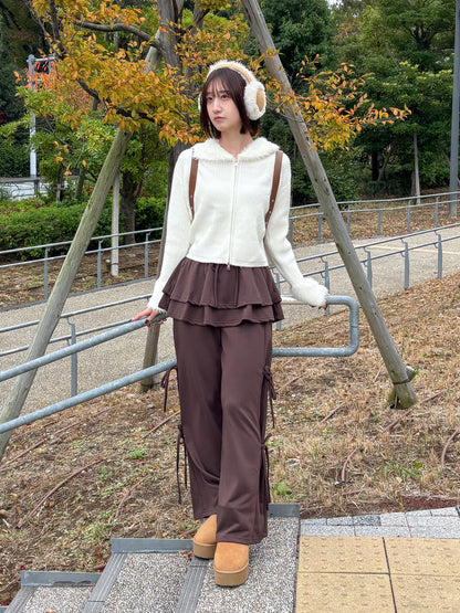 【Official限定価格】ジップ付きシャギードッキングニット