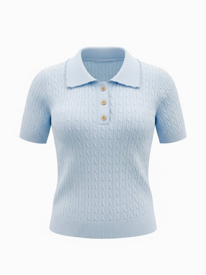 【Official限定価格】フリルリブニットポロ