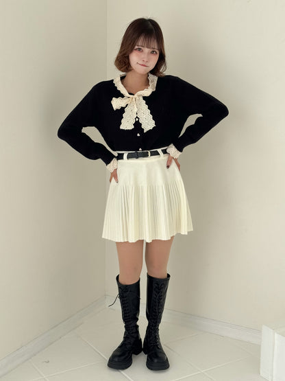 【Official限定価格】ボウタイハートボタンニット