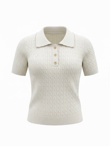 【Official限定価格】フリルリブニットポロ