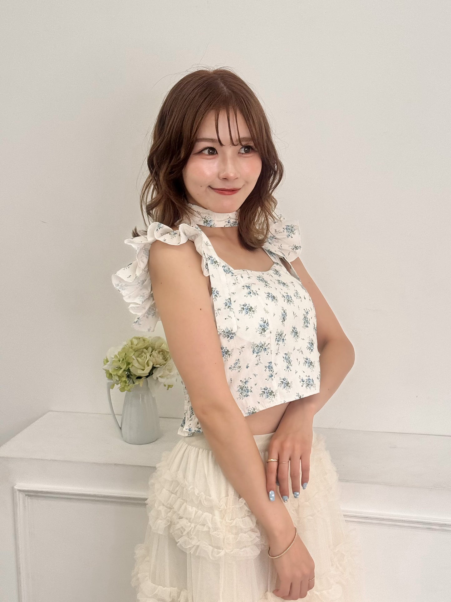 花柄キャミビスチェ