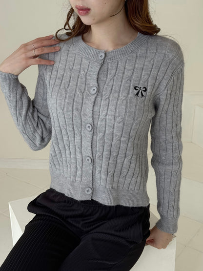 【Official限定価格】リボン刺繍ニットカーディガン