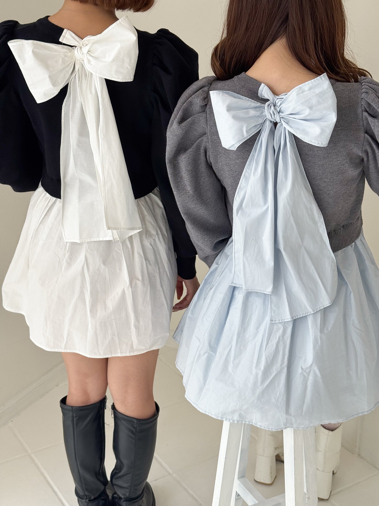 【Official限定価格】バックリボンパフスリーブチュニック